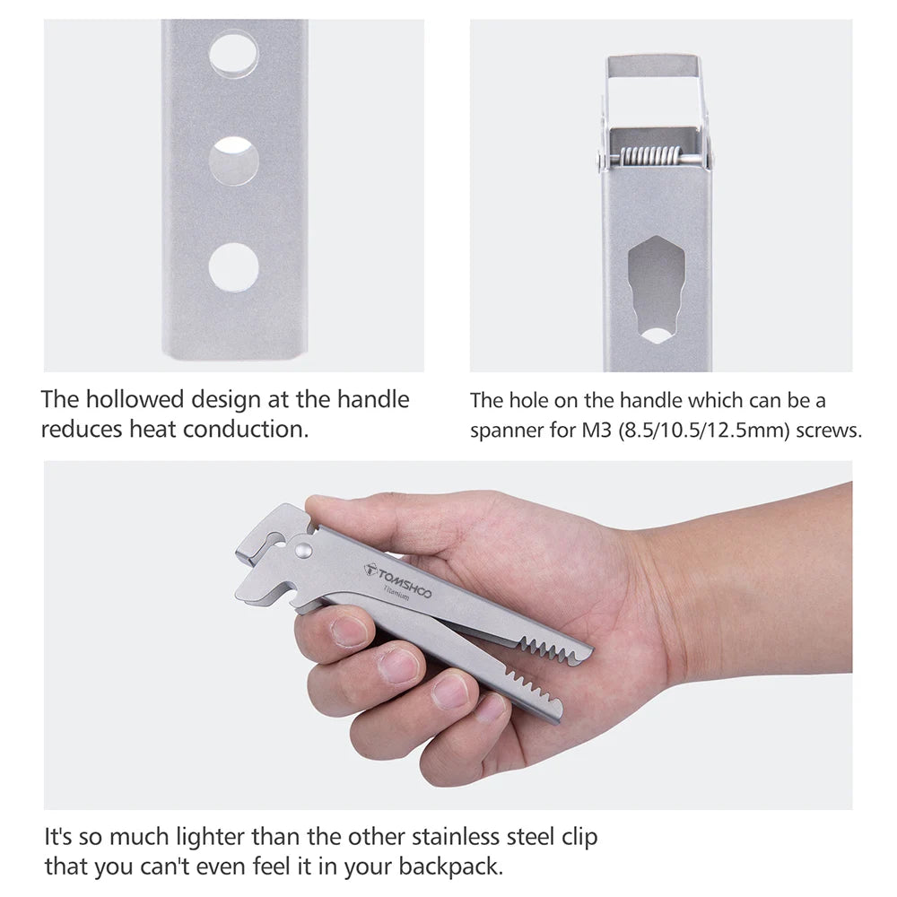 Titanium Pot Clip Multi-functional Kitchen Utensil Clip Heat-resistant Pot Holder Non-slip Pot Clip Versatile Pot and Pan Holder