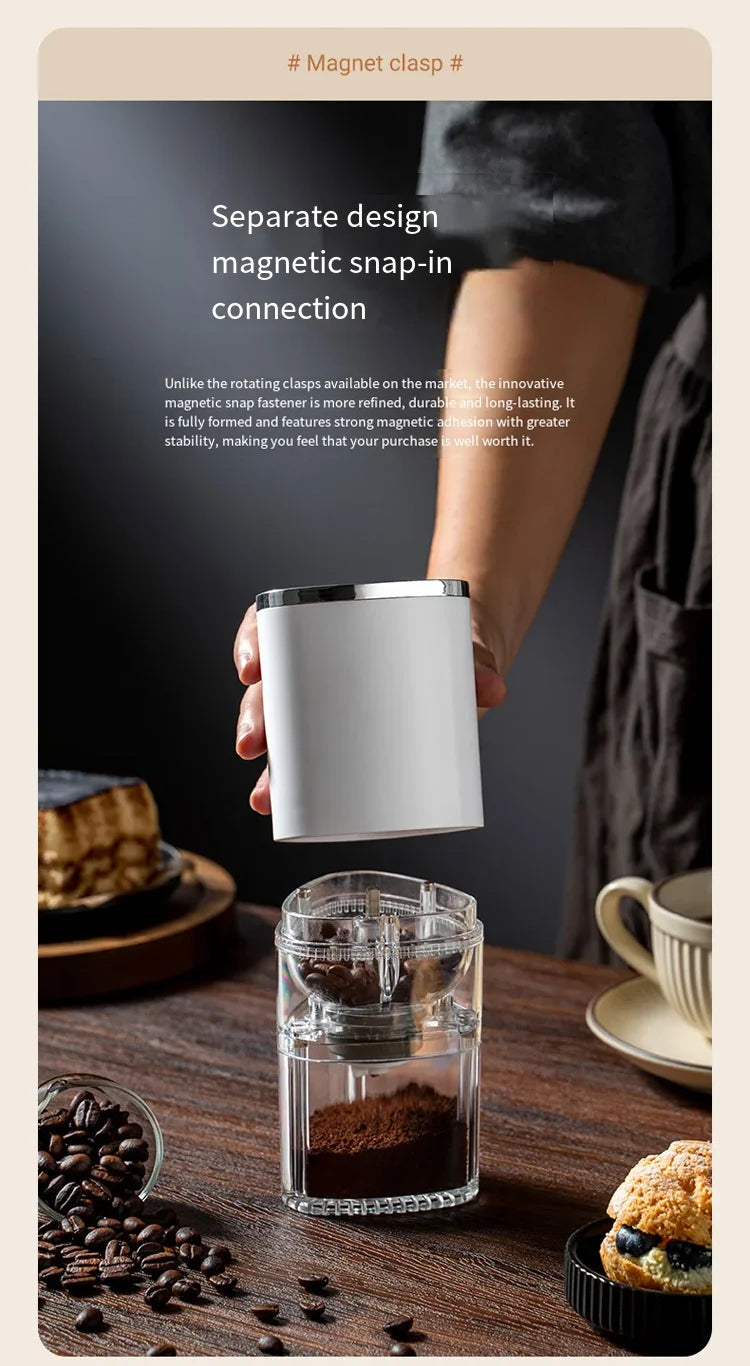 Household Coffee Bean Grinder Kitchen Small Grinder Induction Self-Stop Strong Power Grinding Fine Portable Small Grinder