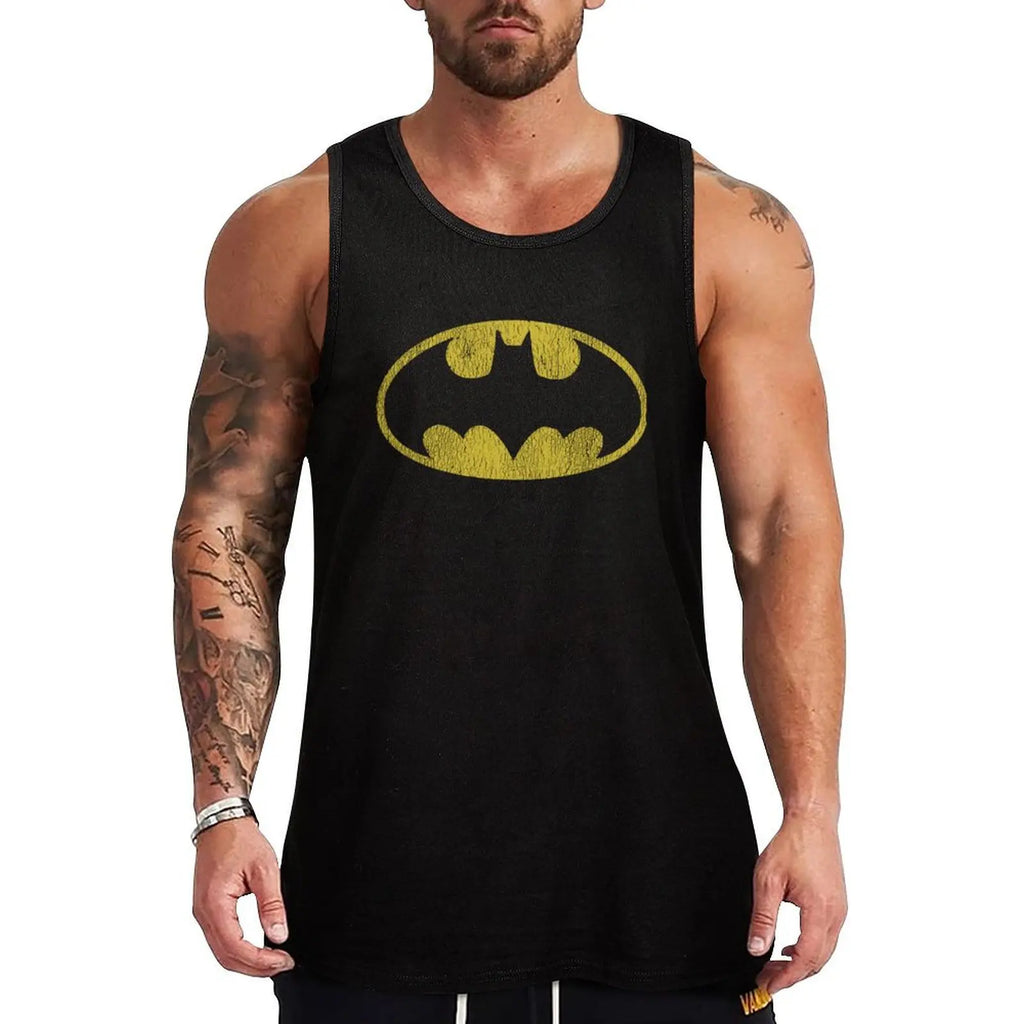 Bat Classic Yellow Logo/Perfect Gift Tank Top t-shirts man t-shirt gym man Sports shirt man