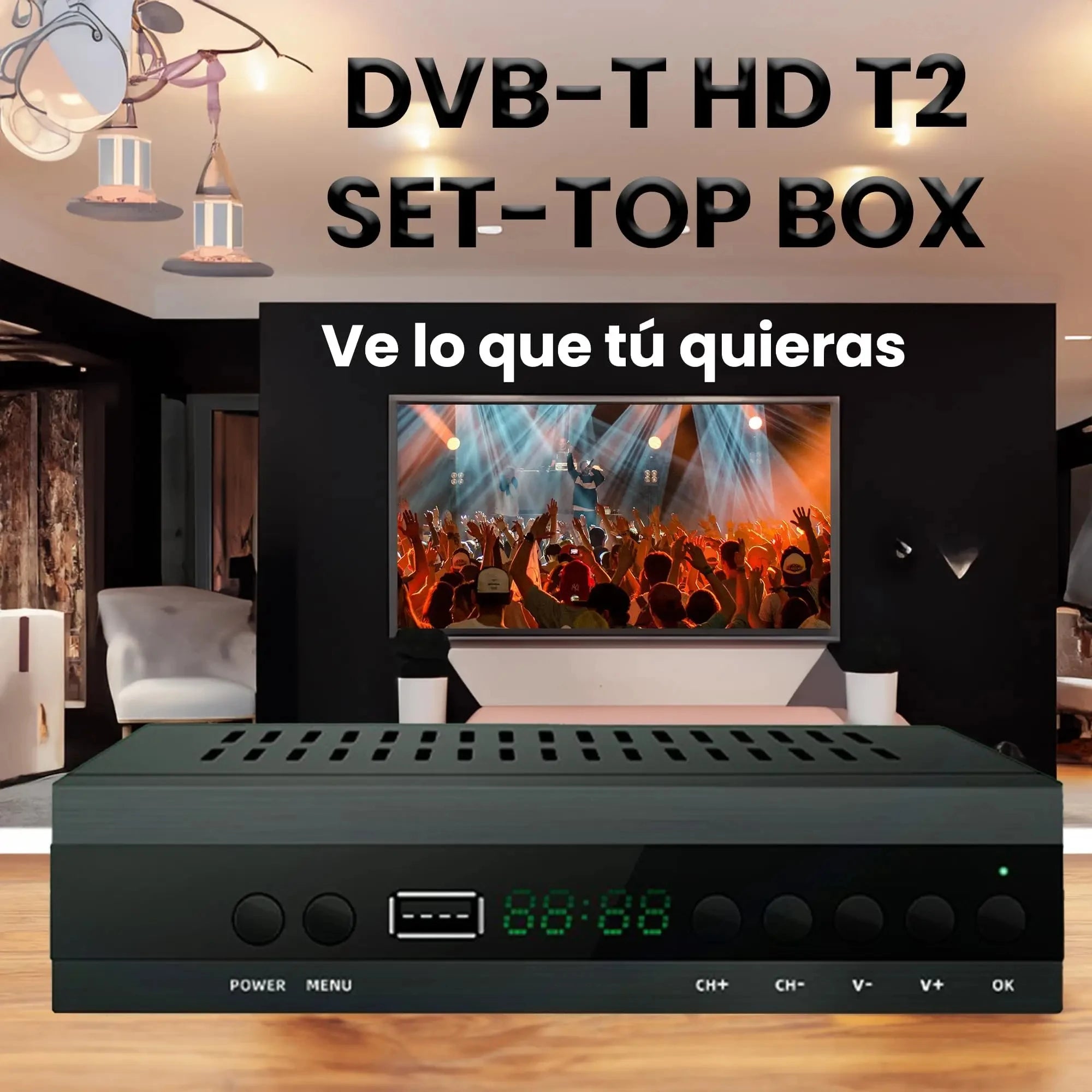 JN812 H.265 TDT DVB-T2 C Digital Terrestrial TV Receiver HD DVB-T2 FTA Set Top Box EPG USB PVR TV Tuner for HD/Old TV