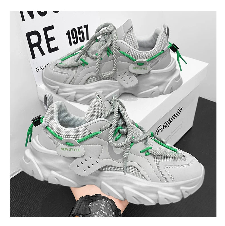 Sport Shose Male Fashion Street Shoes Lightweight Comfortable Lace-Up Gym Shoes Mens White Sneakers Platform Shoes Mens Trainers