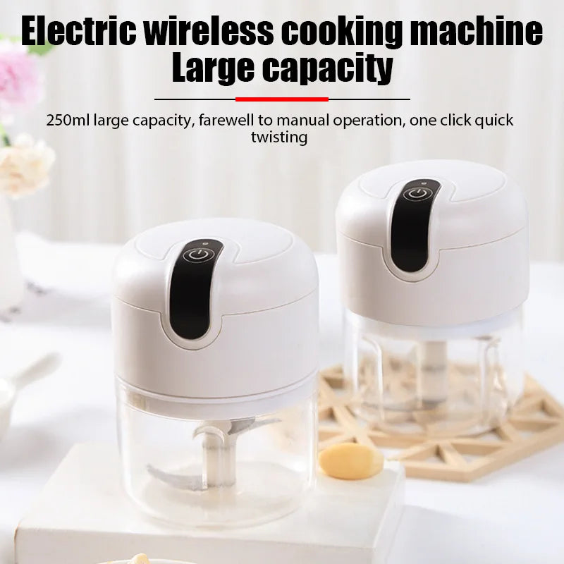 Electric Garlic Masher USB Rechargeable Meat Grinder Portable Vegetable Chopper Food Processors Home Kitchen Garlic Fruit Mincer