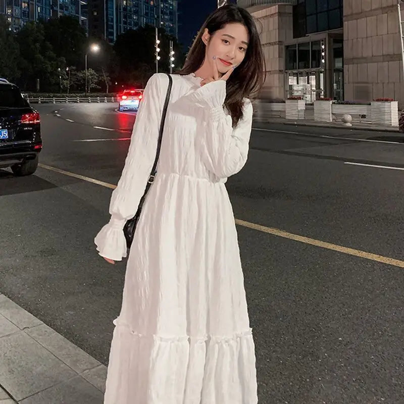 Clothing Holiday Female Dresses 2025 Beach Women's Dress Midi Long Sleeve X New Features of Cotton Summer Luxury Loose Trendy Xl