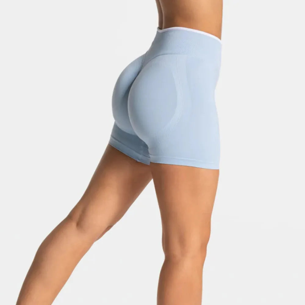 Morandi Color Sports Outdoor Riding Yoga Shorts Triple Pants Hip Tight Belly Peach Hip Quick Dry Sweat Absorption Static Logo