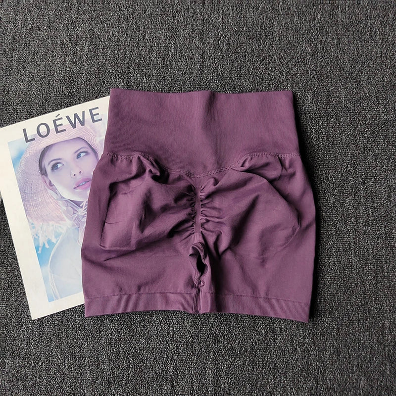 Yoga Shorts Peach Hot Girls Three-Cross Pants High Waist Knitted Pressure Running Sport Elastic Belly Lifting Butt Tight Pants