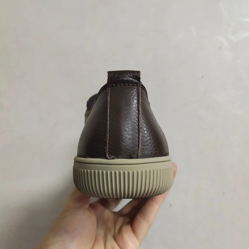 2025 Shoes Man 100% Genuine Leather Man Flat Shoes Casual Loafers Slip On Flats Shoes Moccasins Man Driving Shoes