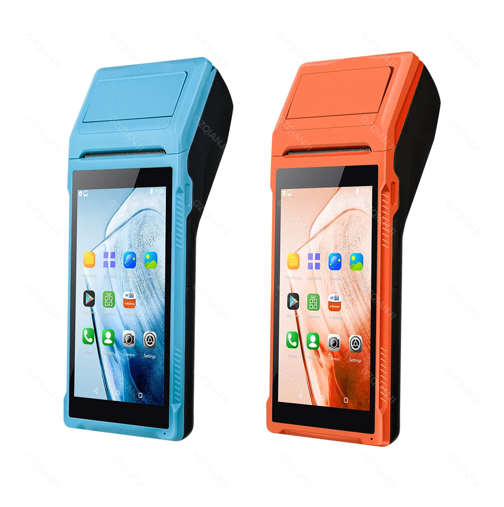 4G 3G Android 12/8.1 PDA POS System & 58mm Thermal Printer Bluetooth WiFi Handheld POS Terminal 5.5'' Touch Screen Loyverse app