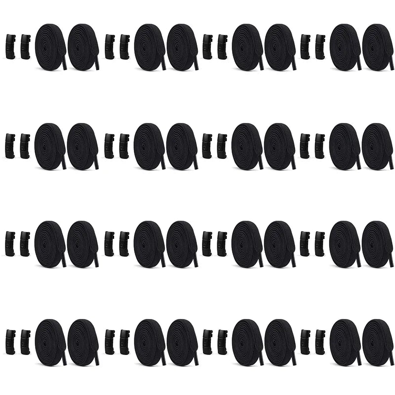 No Tie Shoe Laces Press Lock Shoelaces Without Ties Elastic Laces Locking Without Detachment 8mm Widened Flat Shoelace for Shoes