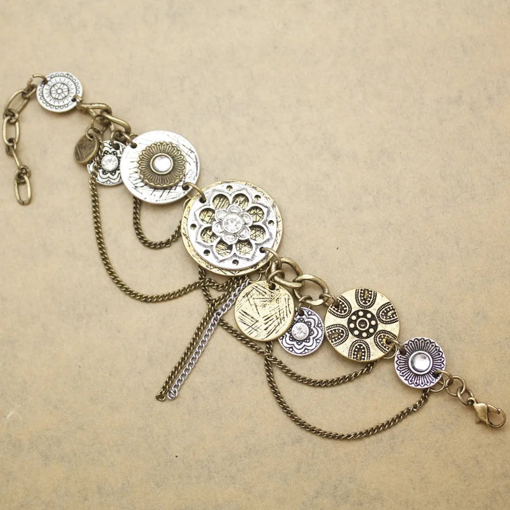 Vintage Bracelet Catholic Religious Medals Saints PRAY for Cross Pendant Link Chain Women Man Charms Bangle Jewelry Gifts