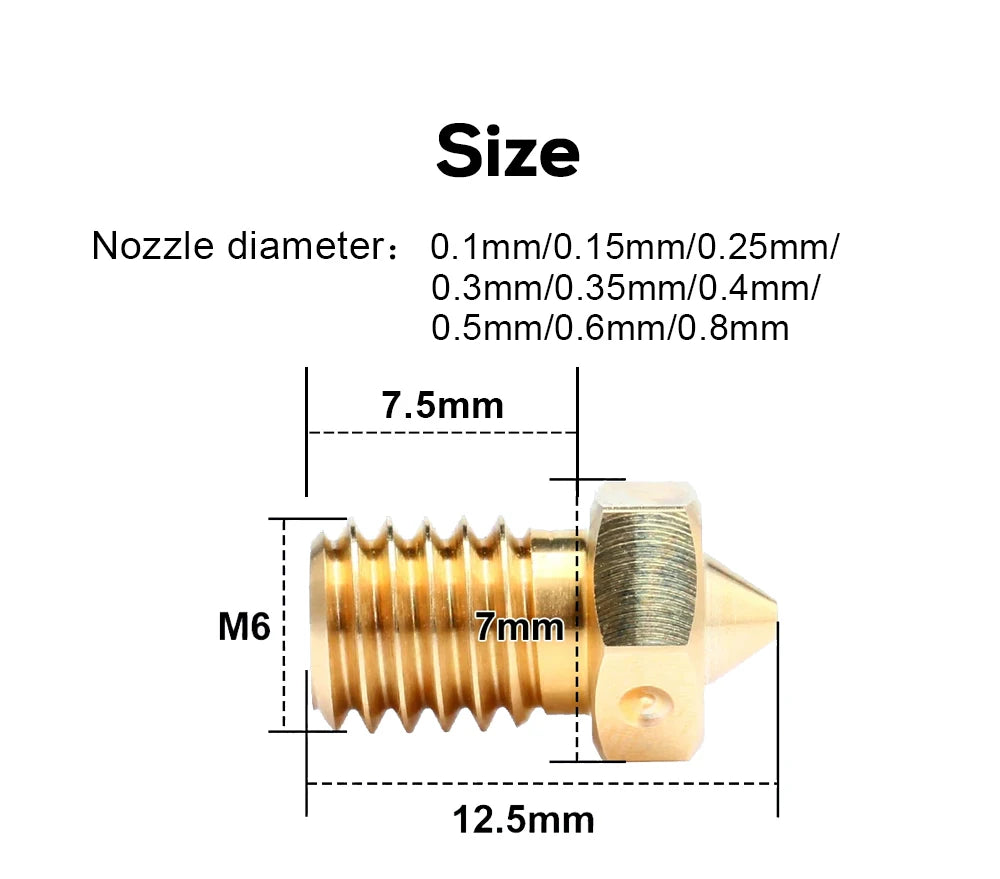 trianglelab BRASS V6 Nozzle for 3D printers hotend 3D printer nozzle for TD6 DDE CHC KIT v6 hotend extruder prusa i3 mk3