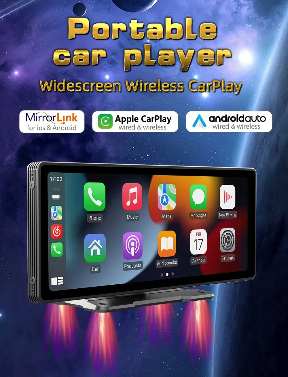 Universal 10.26" Screen Carplay Car Radio Multimedia WIFI Video Player Wireless Carplay Screen+12LED Camera for Apple or Android