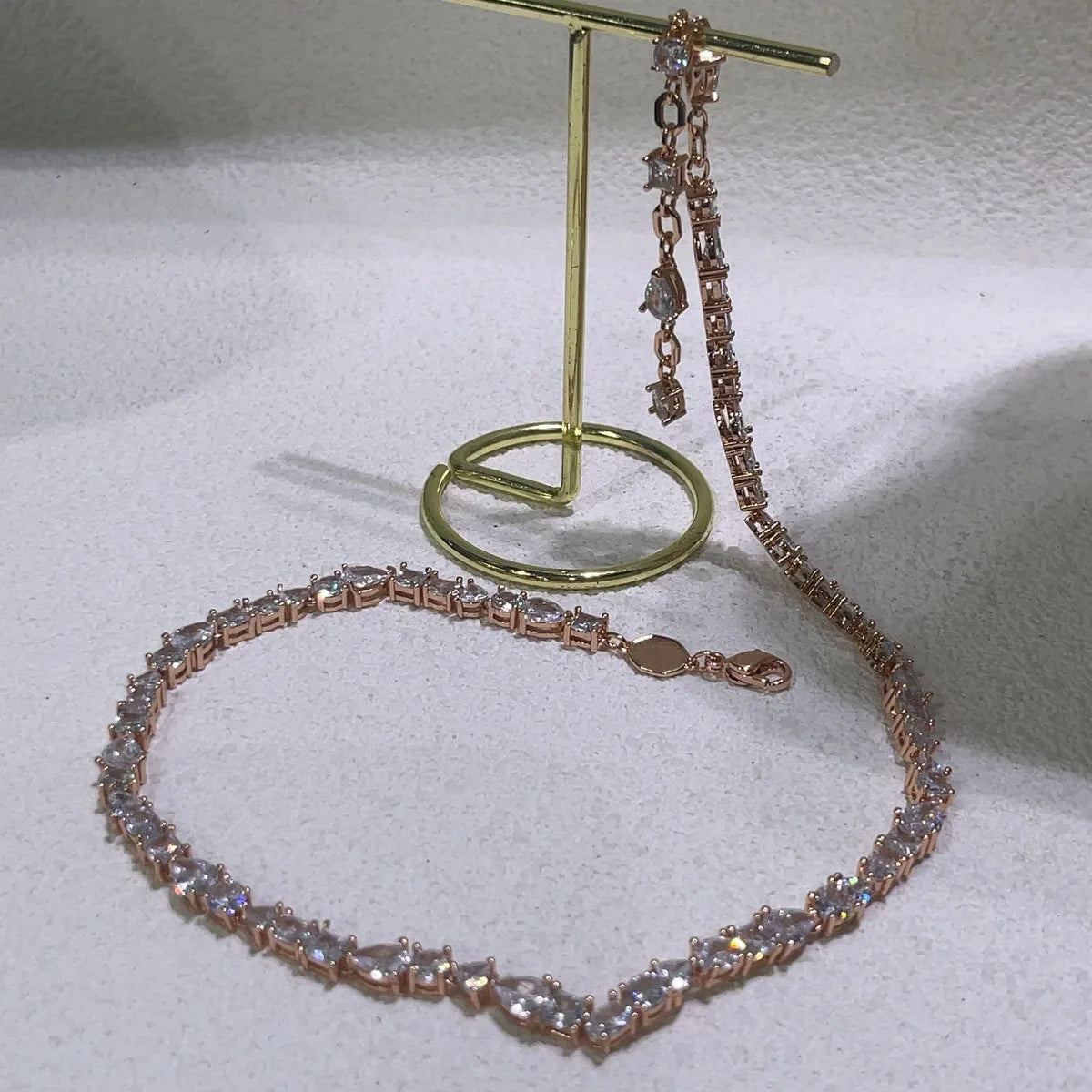 Necklace Earring Bracelet Ring Mes Luxury Crystal Original Colored Crystal High Quality Jewelry Christmas Gift for Women Wedding