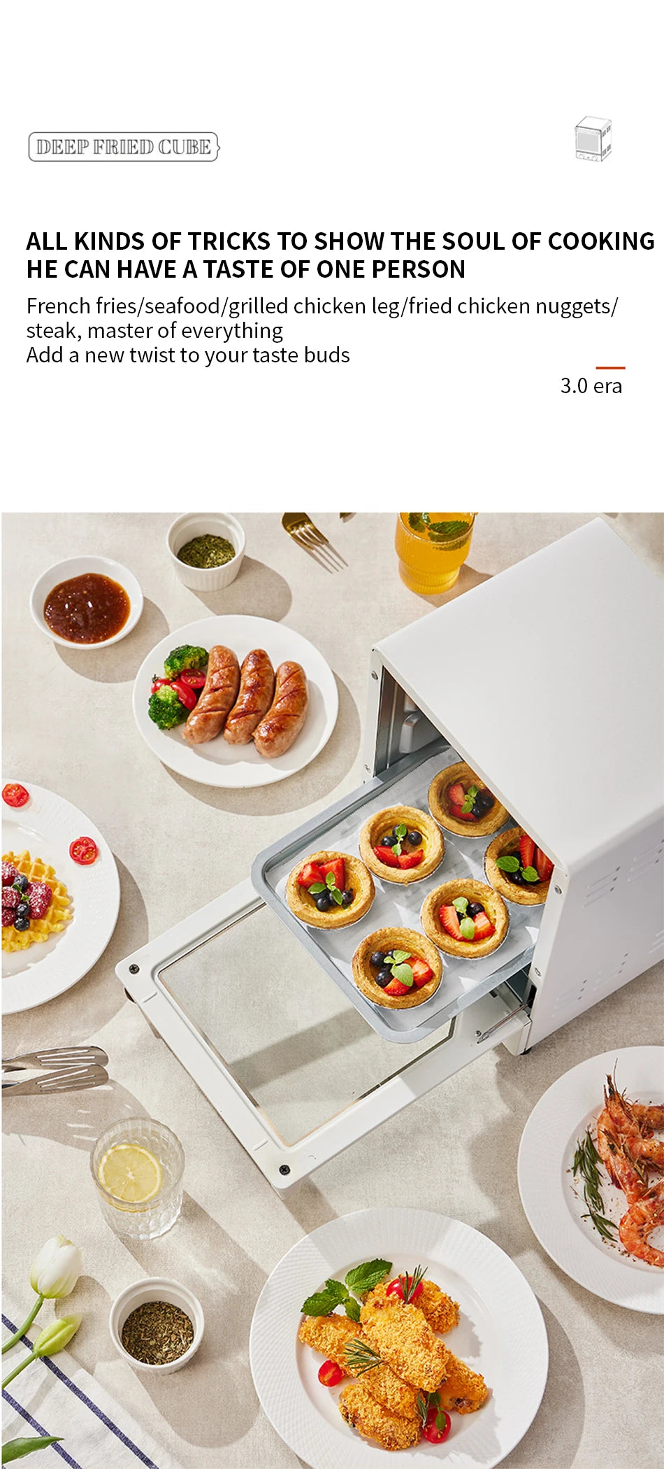 Household electric oven desktop mini large capacity multifunctional baking bread barbecue machine precise temperature control