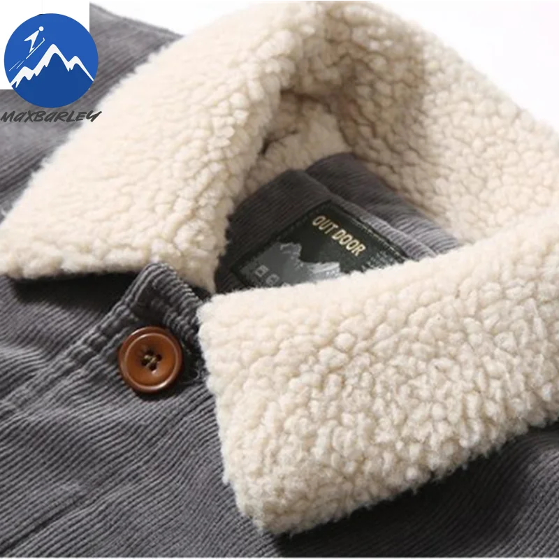 High Quality 2024 Jackets Men's Winter Plus Velvet Jacket Corduroy Tooling Casual Parka Korean Fashion Solid Color Cotton Jacket