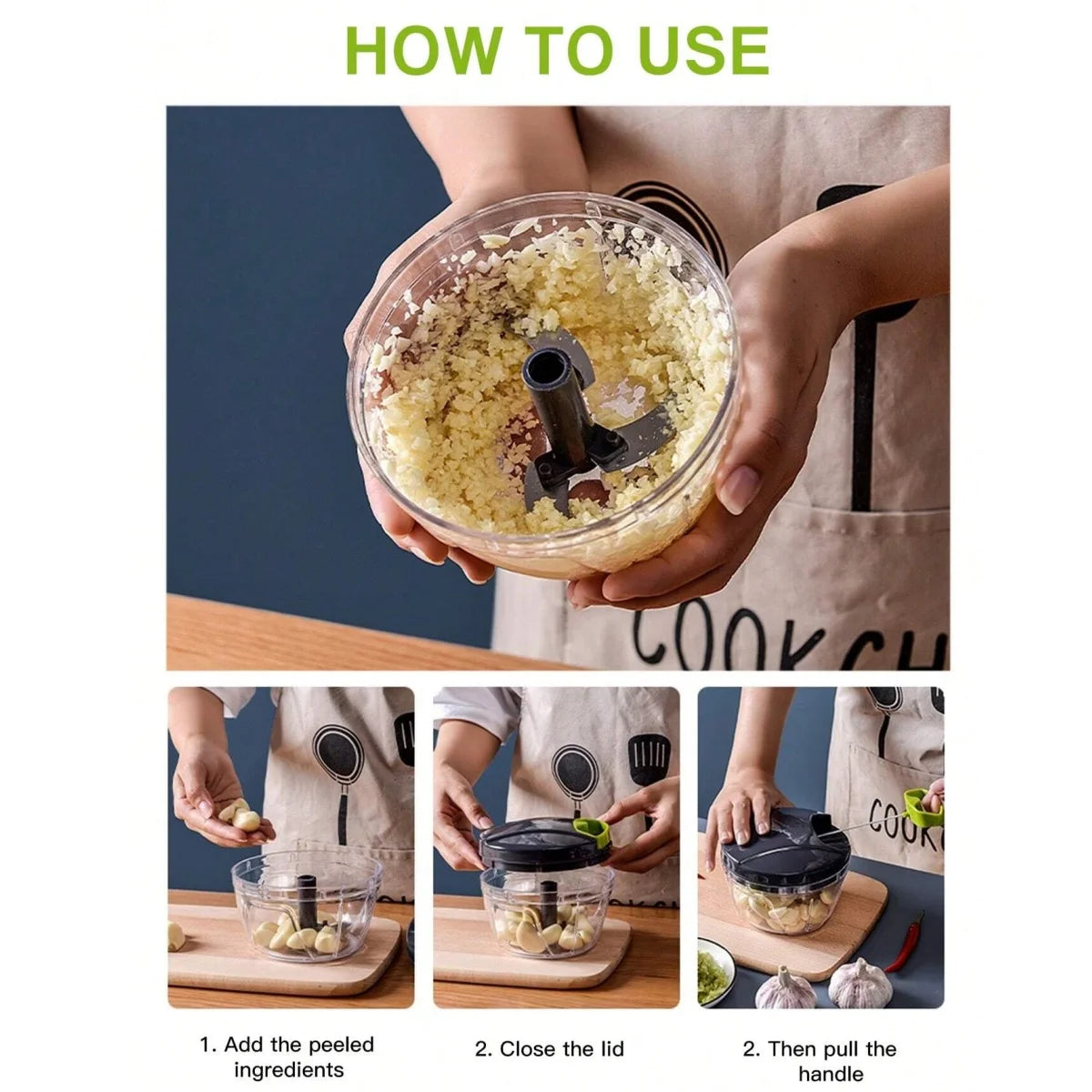 Multi Meat Mincer Garlic Chopper Onion Cutter Rotate Home Kitchen Garlic Hand Pull Blender Vegetable Crusher Cooking Tools