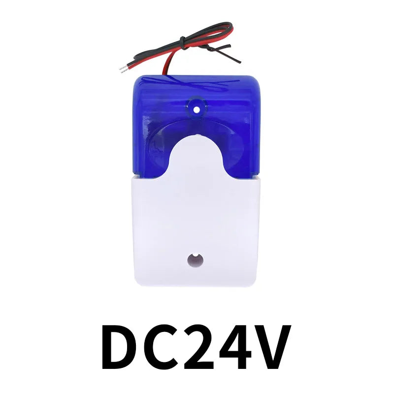 HH-103 Mini strobe siren indicator light sound alarm lamp flashing light wired red 12V 24V 220V 110DB