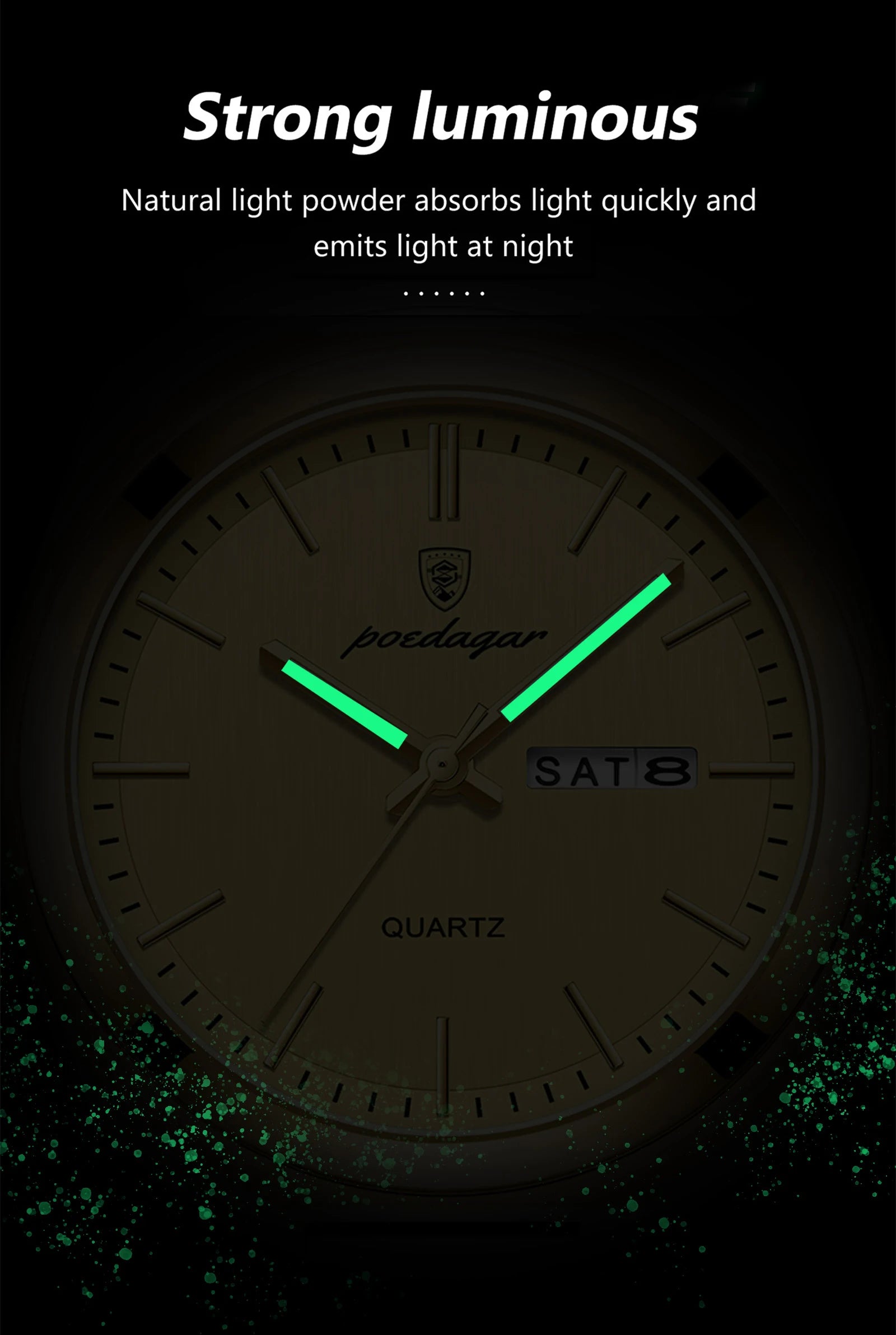 POEDAGAR Fashion Classic Man Watch Waterproof Luminous Date Week Luxury Men Watch Stainless Steel Quartz Business Men's Watches