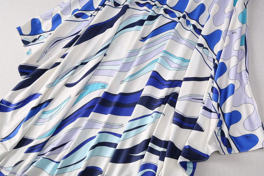 Women's Clothing Elegant Dress Robe Casual Comfortable Breathable Long Vestidos Fashion Loose Round Neck Printed Dress New