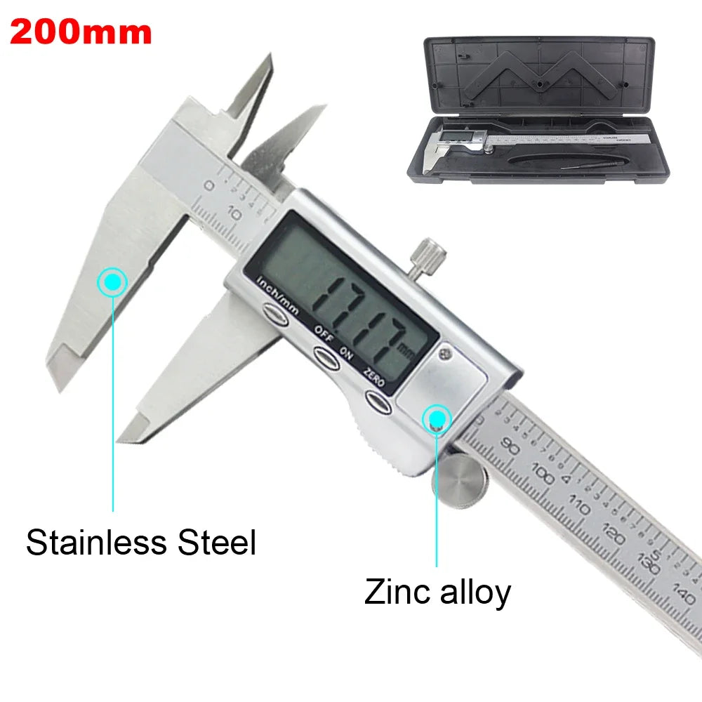Digital Vernier Caliper 6 Inch 150mm Stainless Steel Electronic Metal Caliper Micrometer Depth Measuring Tools
