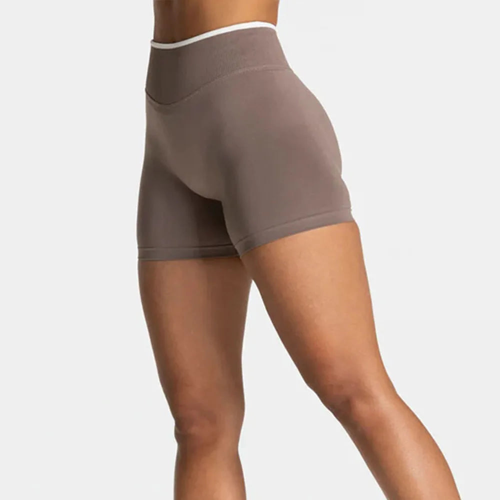 Morandi Color Sports Outdoor Riding Yoga Shorts Triple Pants Hip Tight Belly Peach Hip Quick Dry Sweat Absorption Static Logo