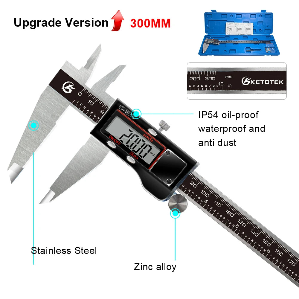 Digital Vernier Caliper 6 Inch 150mm Stainless Steel Electronic Metal Caliper Micrometer Depth Measuring Tools