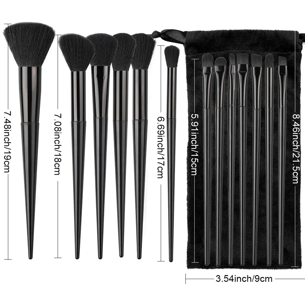 Makeup Brushes Set 13Pcs Premium Synthetic Brush Foundation Powder Blending Concealer Eyeshadow Blush Cosmetics Brushes Travel