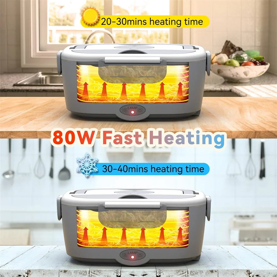 Electric Lunch Box Food Heater for Work Food Warmer for Car Truck Outdoor Containers Potable Heating lunch Box Adults Camping