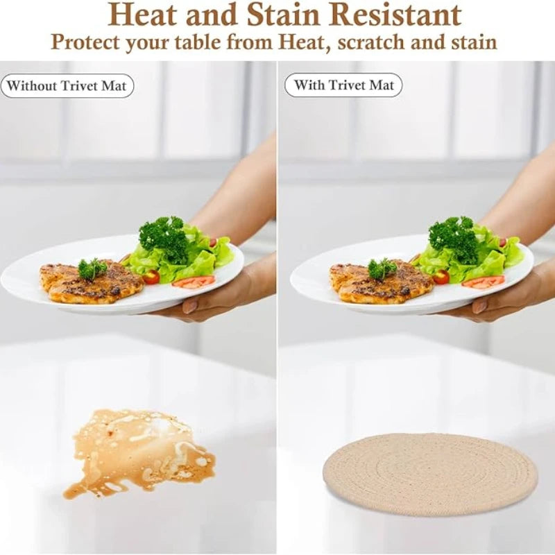 Hot POTS and pans 4 heat-resistant pad kitchen pot holders for new home and farmhouse decor Home essentials for fall home decor