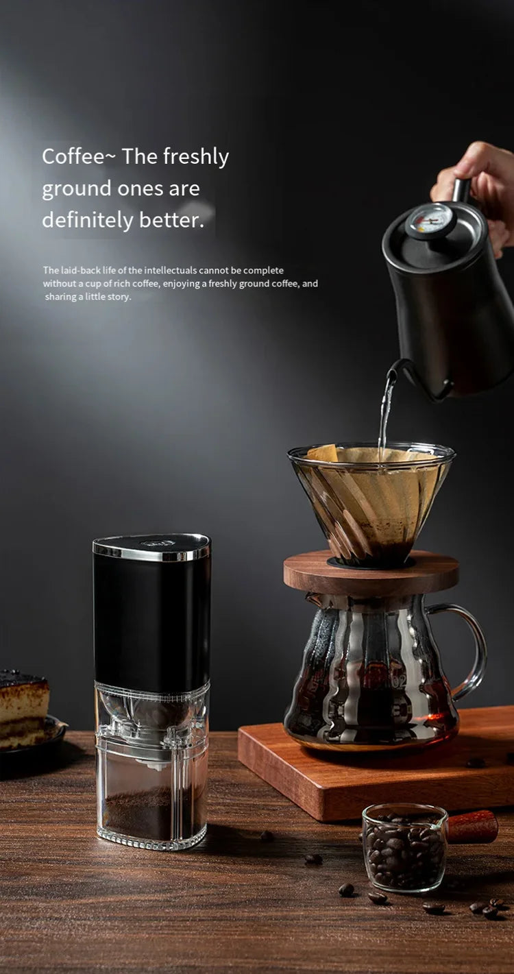Household Coffee Bean Grinder Kitchen Small Grinder Induction Self-Stop Strong Power Grinding Fine Portable Small Grinder