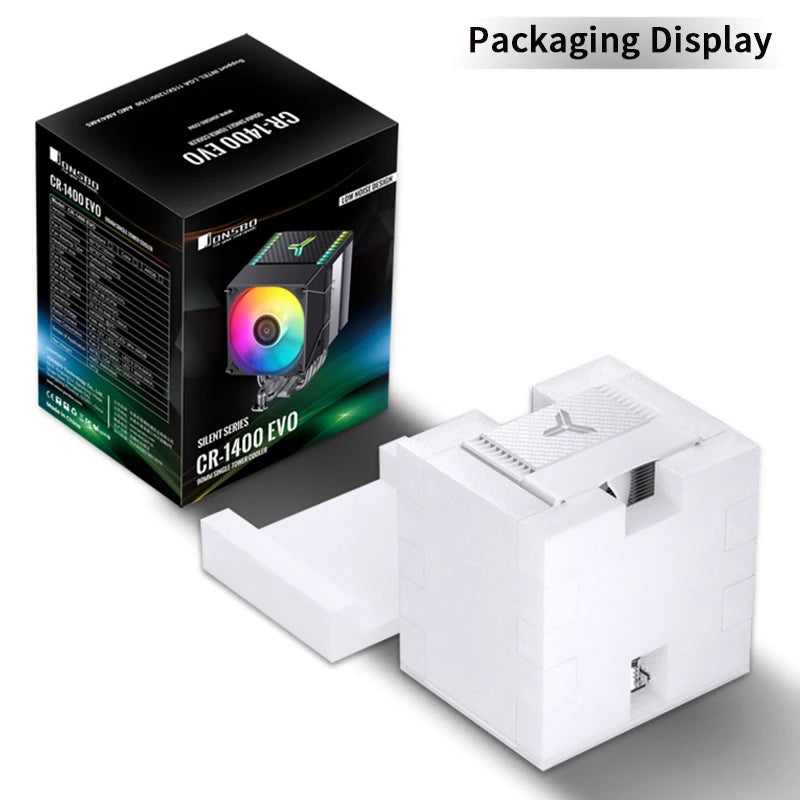 JONSBO-PWM Ventilador CPU, 4 Heat Pipe, CPU Cooler, Refrigerador de ar para Intel LGA1700, 1200, 115X, AMD, AM4, AM5,CR-1400 EVO