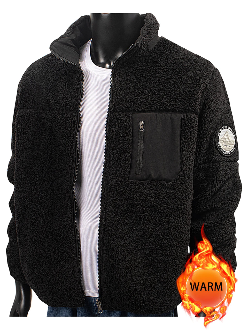 Men's Fleece Jacket for Hiking & Adventure Warm Winter Clothing Casual Daily Wear Fashion Design Man Fur Coats