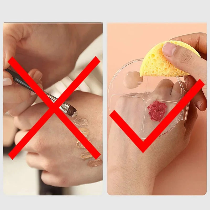 Makeup Mixing Palette, Handheld Palette Clear Acrylic Nail Art Manicure Palette Foundation Mixing Tray for Foundation