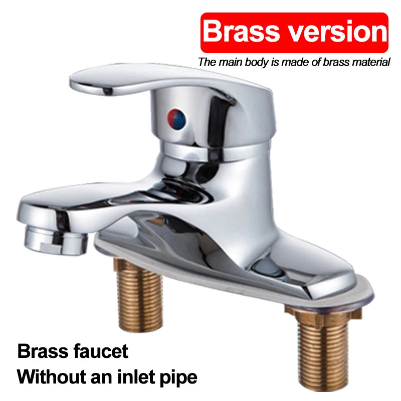 Household Bathroom Basin Faucet, with Dual Control for Hot and Cold Water, Made of High-quality Copper or Alloy Material