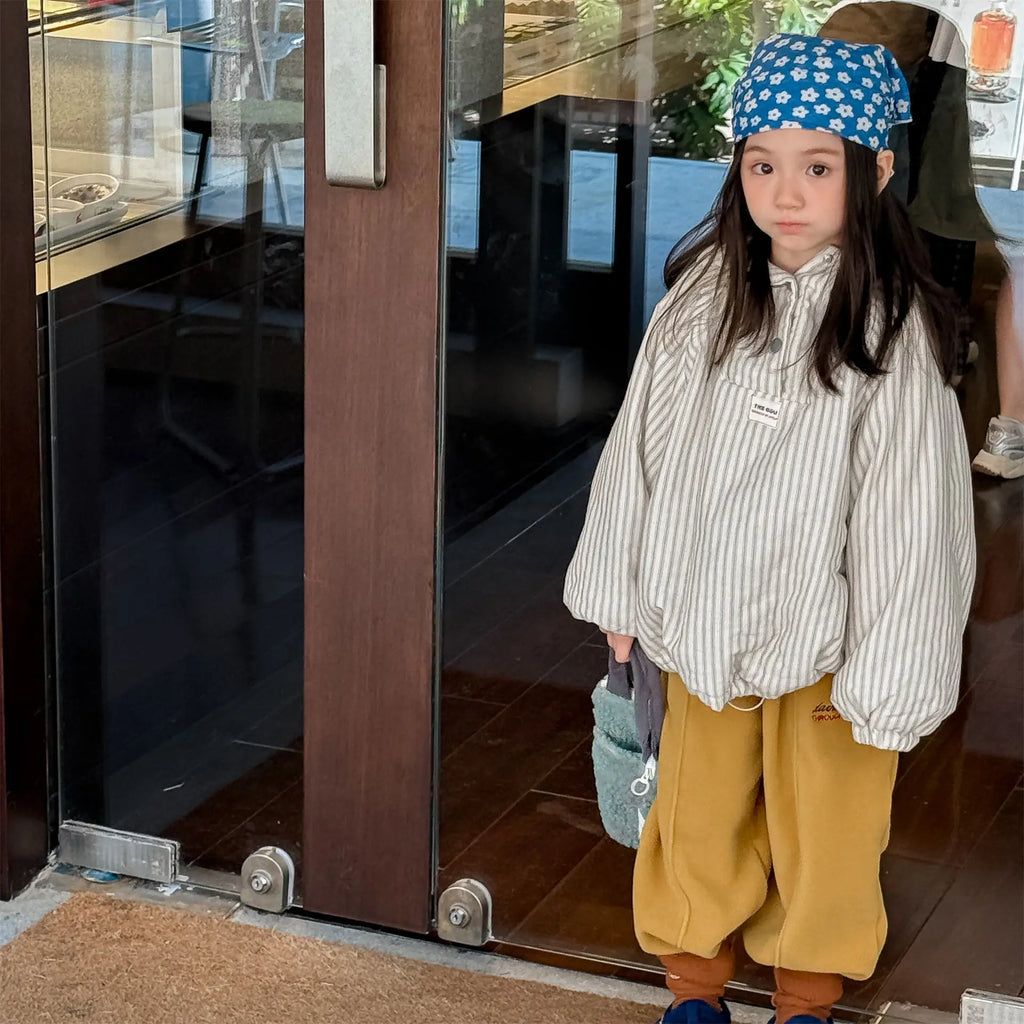 Cotton Clothes 2025 Autumn Winter New Childrens Clothing Korean Style Boys and Girls Fashion Pullover Hooded Cotton Clothes