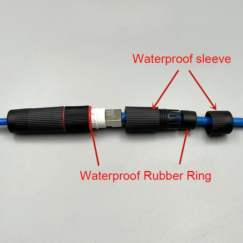 RJ45 Connector Outdoor Waterproof Female To Female Port Network LAN Splitter Transfer Head Adapter Coupler CAT5e CAT6
