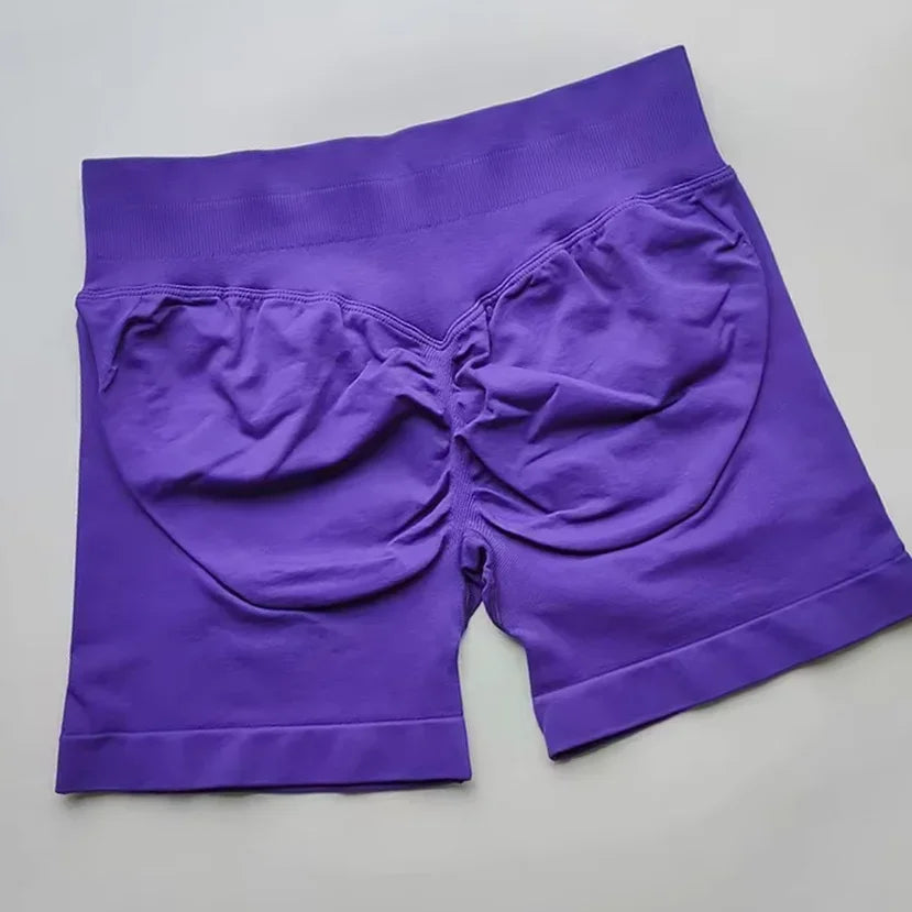 Gym Summer Women's Yoga Exercise Shorts Seamless High Waist Hip Tight Solid Color Shorts Yoga Exercise leggings