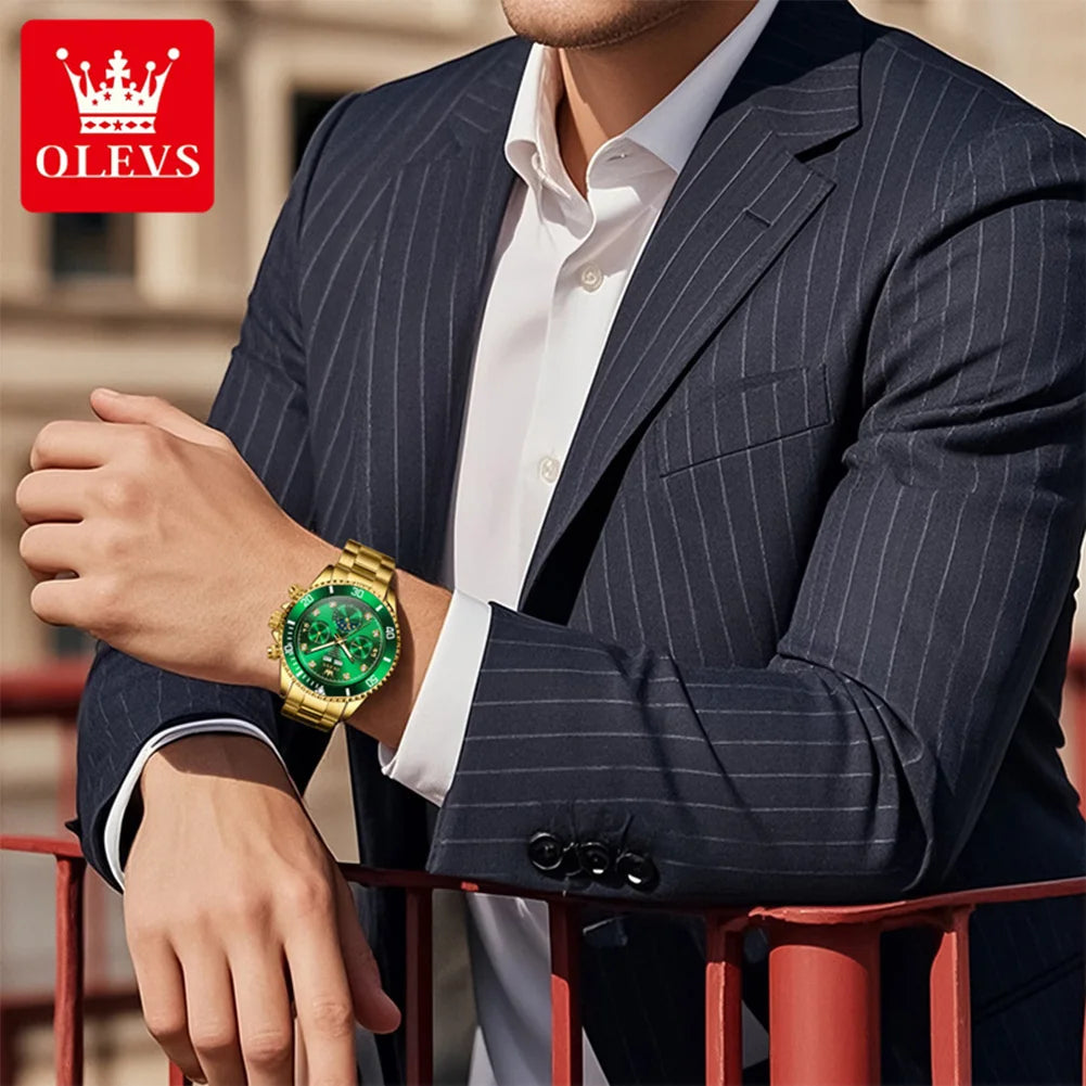 OLEVS 6729 Automatic Watch Man 24 Hour Moon Phase Mechanical Watch For Men Luxury 30M Waterproof Luminous Date Men's Wristwatch
