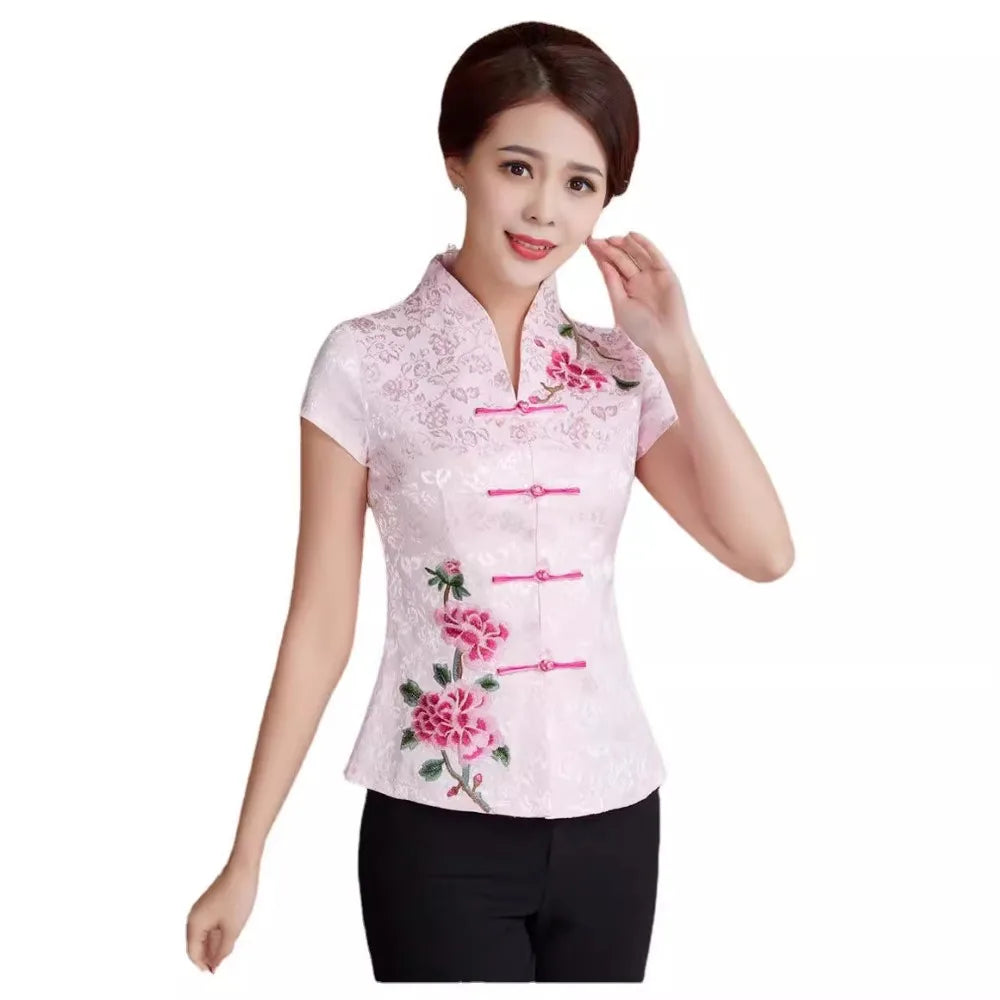 Traditional Chinese Clothing for Women Clothes Qipao Tops Cheongsam Hanfu Ethnic Style Vintage Casual Streetwear Summer