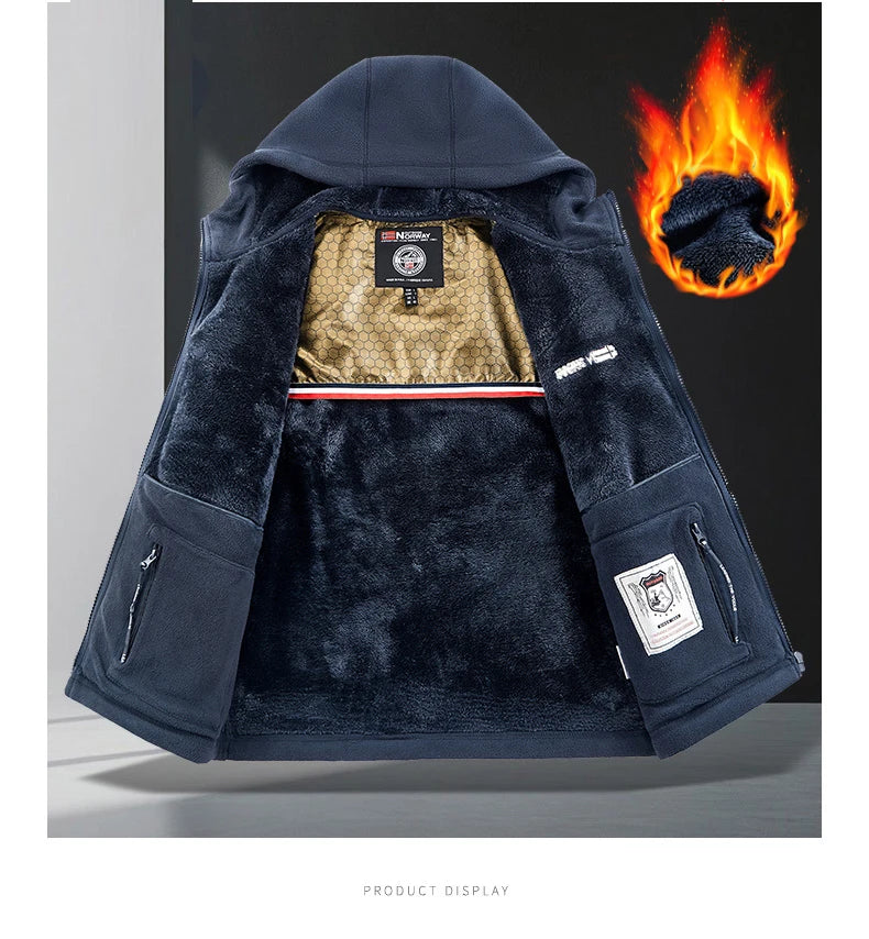 Men US Military Winter Thermal Fleece Tactical Jacket Outdoors Sports Hooded Coat Militar Softshell Hiking Outdoor Army Jackets