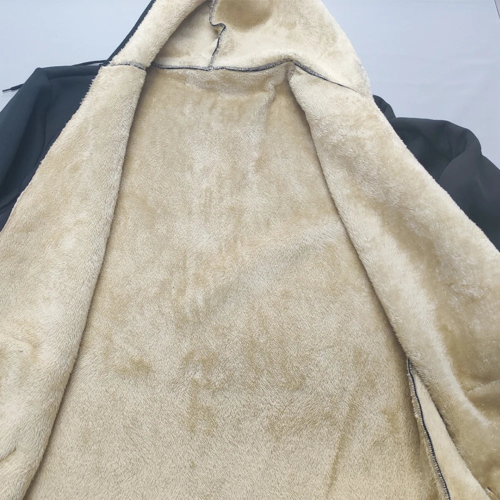 Winter Windproof Warm Thick Fleece Jackets Men Fashion Casual Coat Male Autumn Outwear Outdoor Classic Hooded Jacket For Men