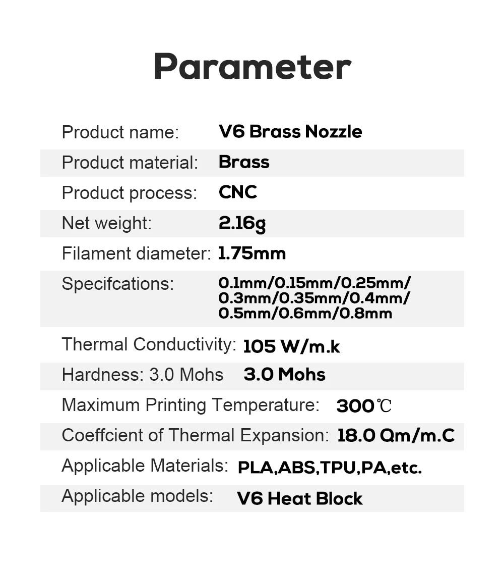 trianglelab BRASS V6 Nozzle for 3D printers hotend 3D printer nozzle for TD6 DDE CHC KIT v6 hotend extruder prusa i3 mk3