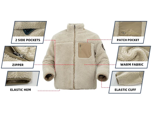 Men's Fleece Jacket for Hiking & Adventure Warm Winter Clothing Casual Daily Wear Fashion Design Man Fur Coats