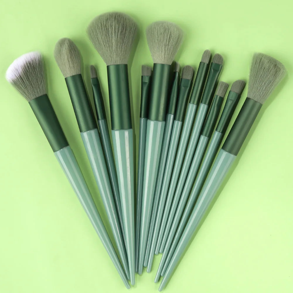 Makeup Brushes Set 13Pcs Premium Synthetic Brush Foundation Powder Blending Concealer Eyeshadow Blush Cosmetics Brushes Travel