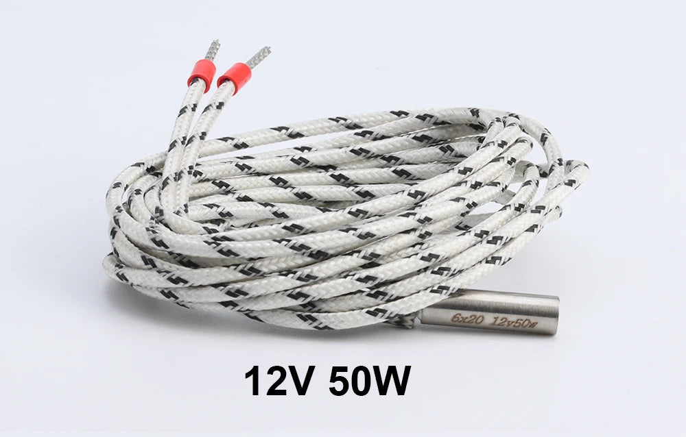 Trianglelab 3D Printer 6*20MM 12V/24V 40W Heater Cartridge With 100CM cable For 3D Printer for PT100 HOTEND Volcano MK8 MK9