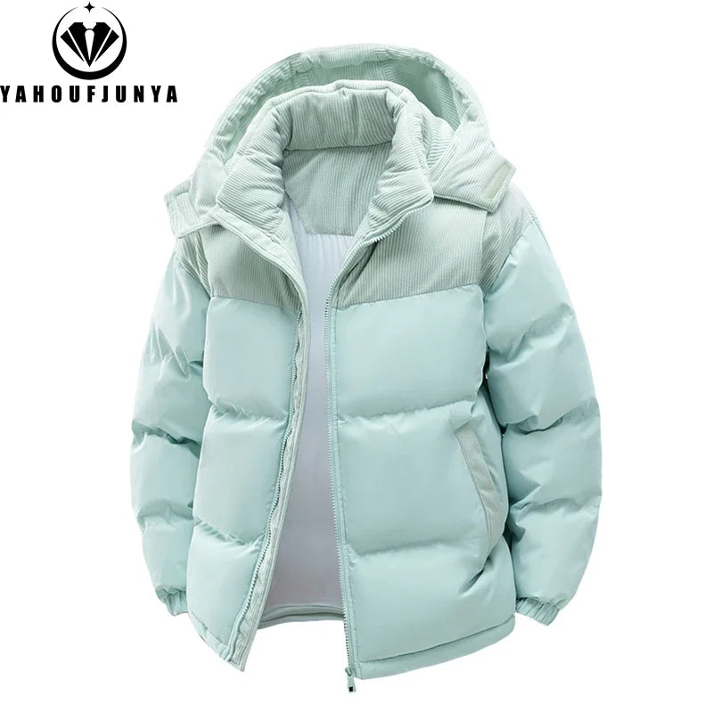 Autumn Winter Men Outdoor Removable Hooded Windbreak Jacket Coats Men Warm Outwear Casual Fashion Solid Parkas Jacket Male Tops