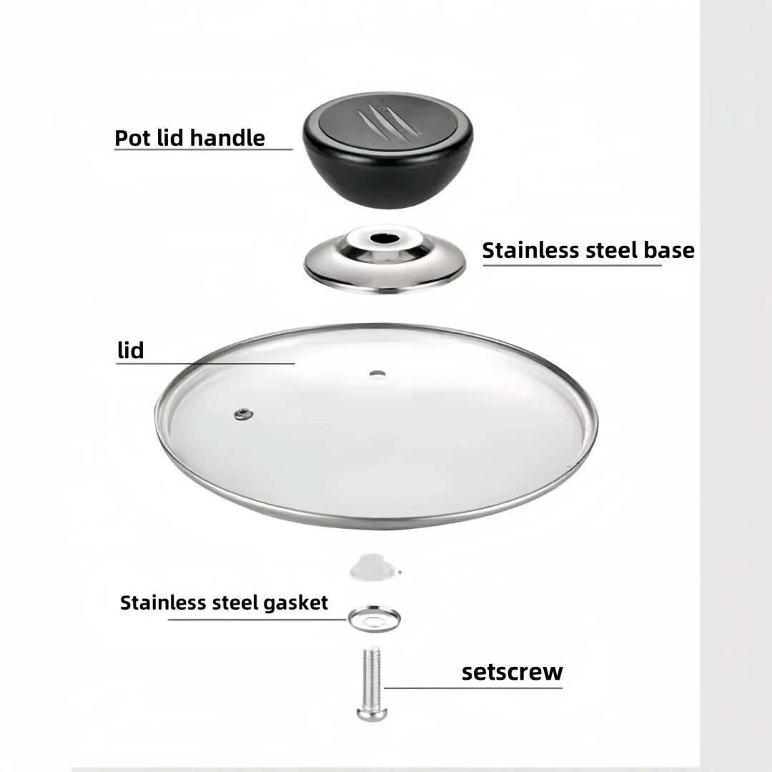 Black Anti-Scalding Pot Lid Knob Replaceable Universal Pot Lid Handle Pot Lid Head Kitchen Accessories Handle Pot Cap Pot Handle