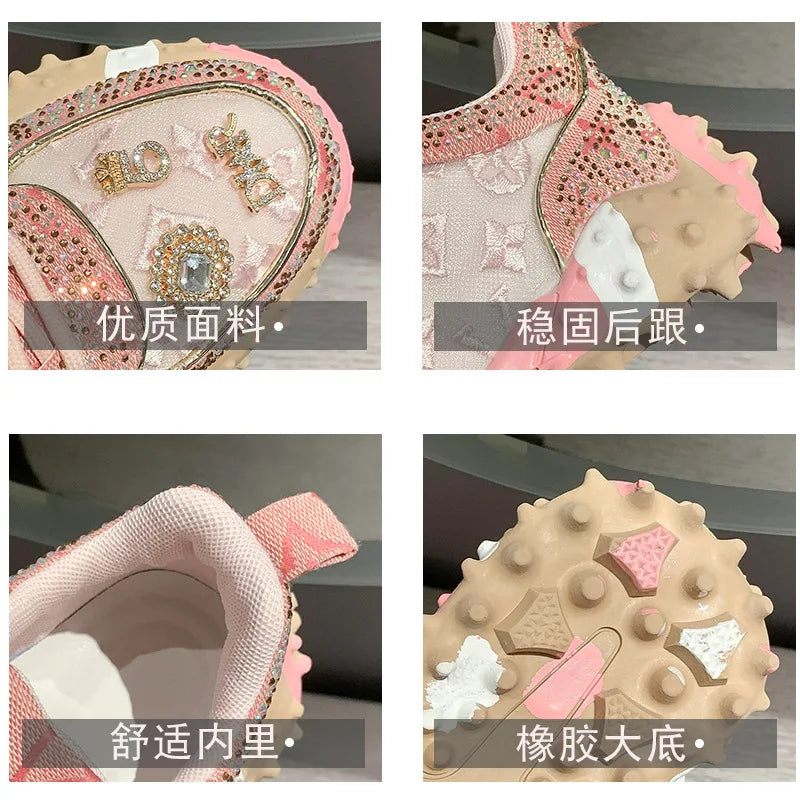 2025 Women Shoes New Rhinestone Women Sneakser Diamond Breathable Casual Designer Sneakers for Women Tenis Shose