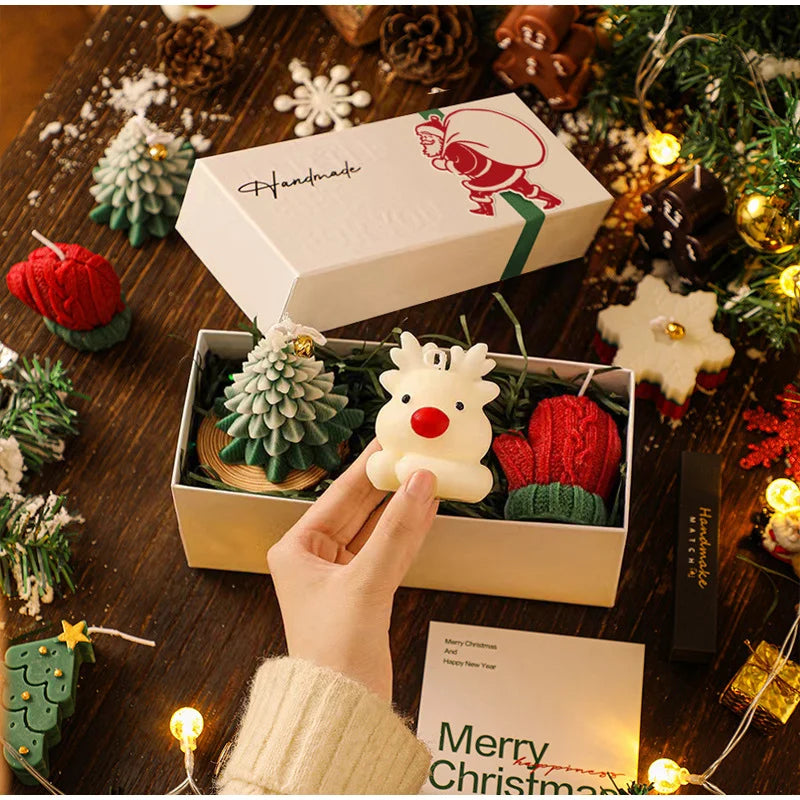 Christmas Scented Candles Three-piece Gift Box Gloves Elk Gingerbread Man Aromatherapy Girl Friends Creative Warm Christmas Gift