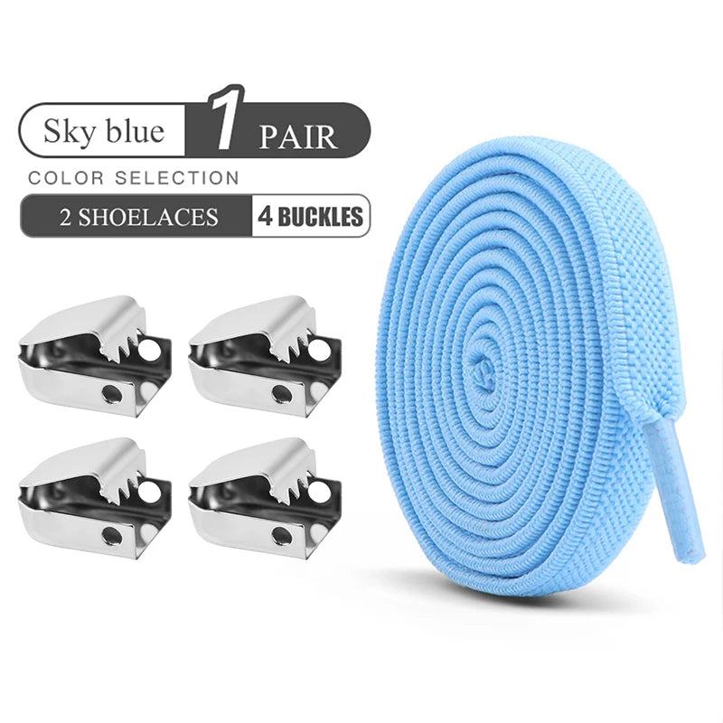 No Tie Shoelaces Elastic Outdoor Leisure Sneakers Quick Safety Flat Shoelace Kids And Adult Unisex Lazy laces