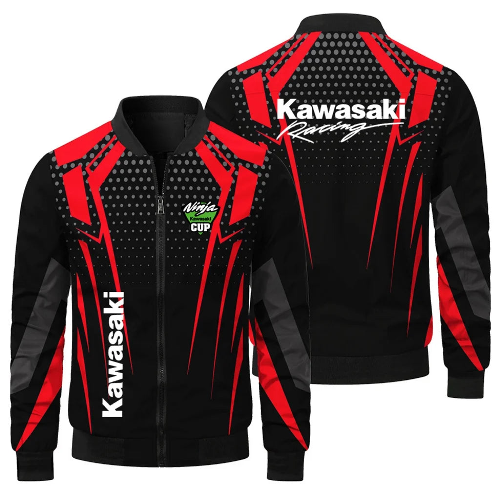 Kawasaki Racing Jacket Extreme Sports Kawasaki Men's Jacket Outdoor Oversized Sports Motorcycle Jacket Kawasaki Men's Top